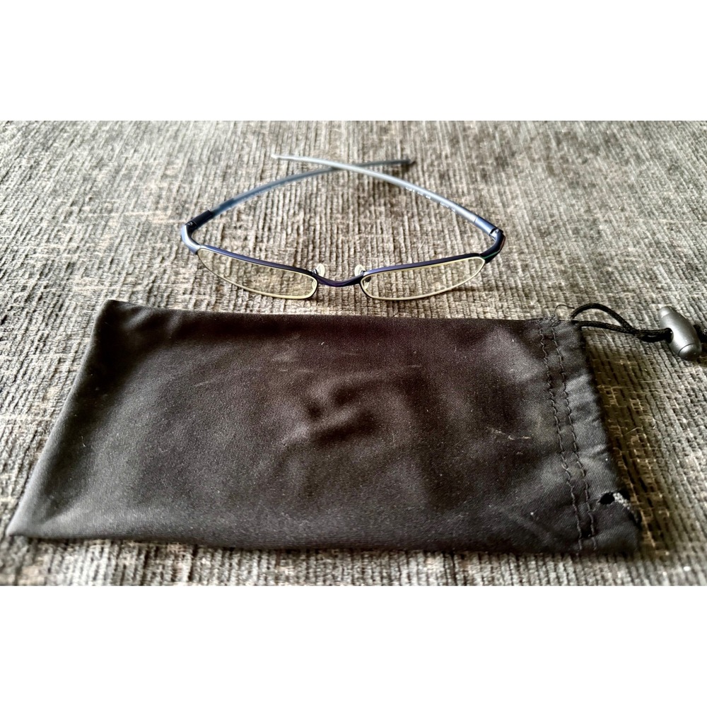 Nike Eyeglasses Unisex 54-17-135 Navy Blue Excellent Flexon 4105 Semi-Rimless